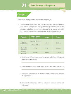 Apoyo Primaria Desafíos Matemáticos 4to. Grado Bloque IV Lección 71 Problemas olímpicos