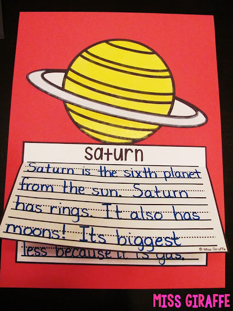 Planets writing activities made easy and fun with these cute planets writing prompts where kids can pick a planet, write about what they've learned, and then make a cute craft! These look so cute on science bulletin boards!