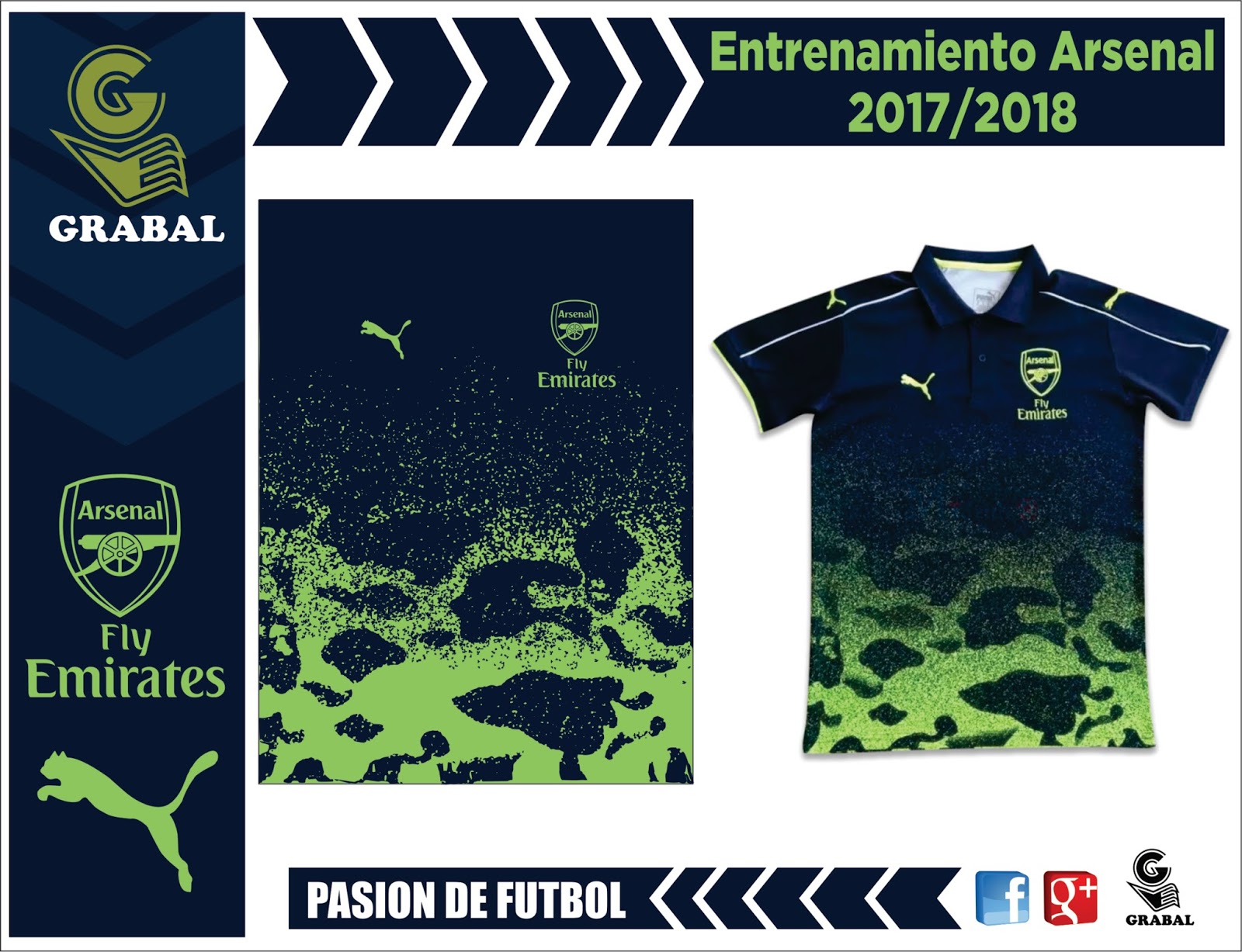 Grabal desing vector: CAMISETA PUMA arsenal fc 2018