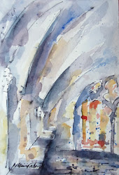 watercolor alla prima catedral burgos iii painting spain minnie valero artist 6x4 dailypainters