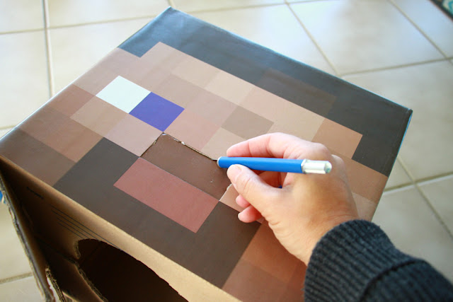 DIY Minecraft Steve Costume with cardboard legs! Midwestern Mama