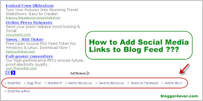 add social media links to blogger feed