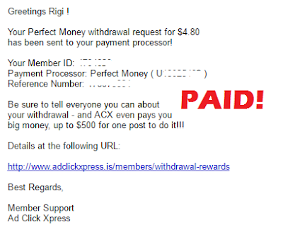 Bukti Pembayaran dari Situs ACX Search (Payment Proof From Adclick Xpress) Bukti Pembayaran dari Situs ACX Search (Payment Proof From Adclick Xpress)