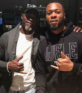Hollywood actor Djimon Hounsou shares photo with singer Flavour and calls him African royalty