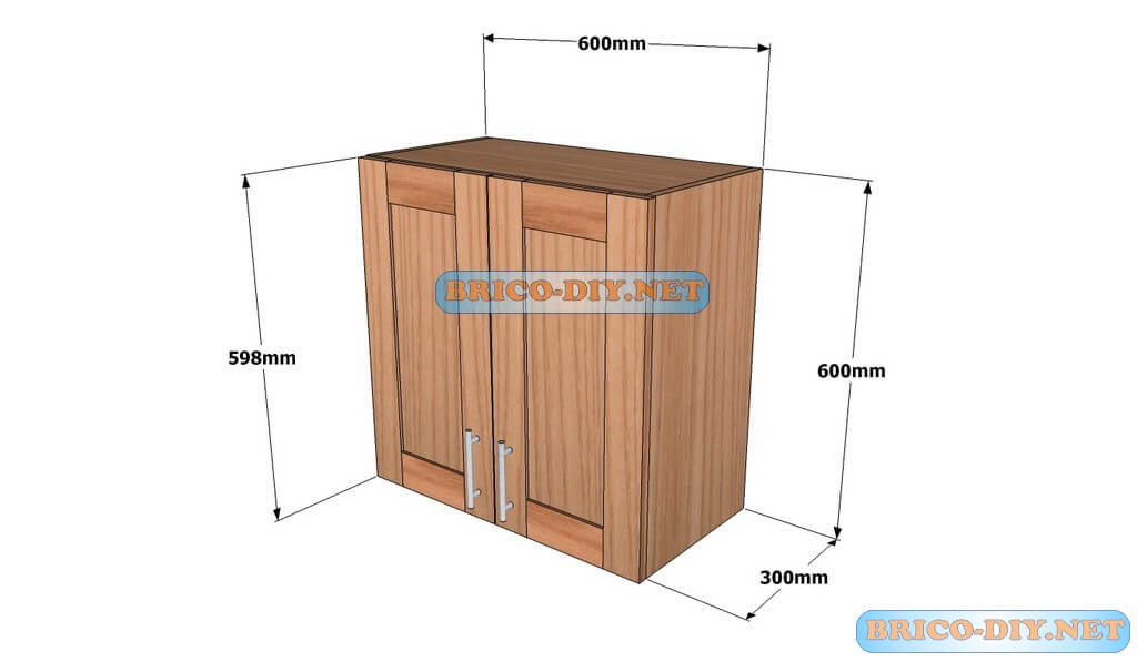 Mueble de cocina Plano alacena de madera cedro 60 cm de largo Web Mueble de cocina Plano alacena de madera cedro 60 cm de largo Web