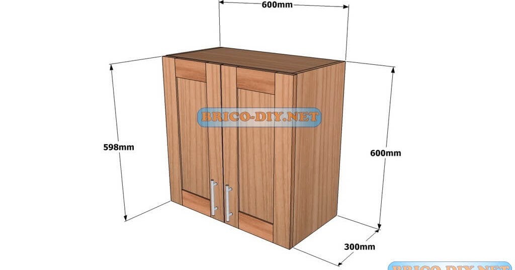 Mueble de cocina Plano alacena de madera cedro 60 cm de largo | Web del