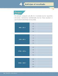 Apoyo Primaria Desafíos matemáticos 5to grado Bloque I lección 4 Anticipo el resultado