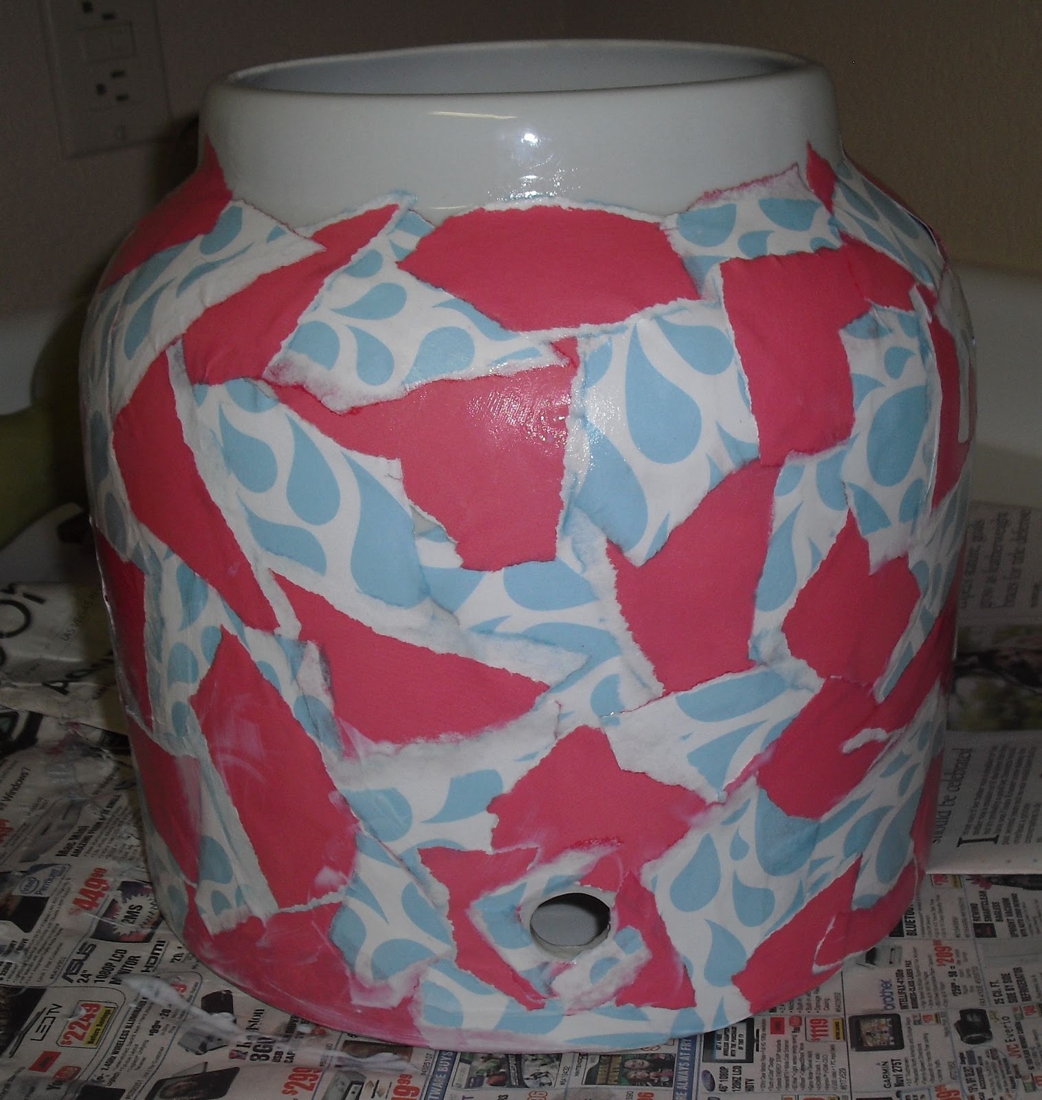 You Made That? Mod Podged Ceramic Water Crock Tutorial