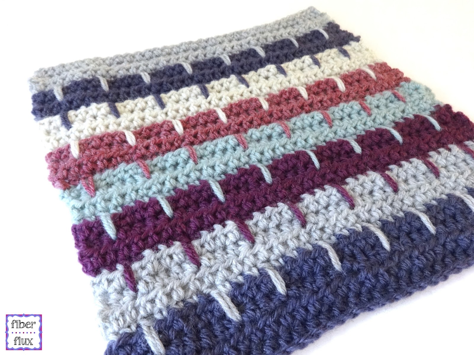 Fiber Flux Spiked Stripes Square, Free Crochet Pattern + Video
