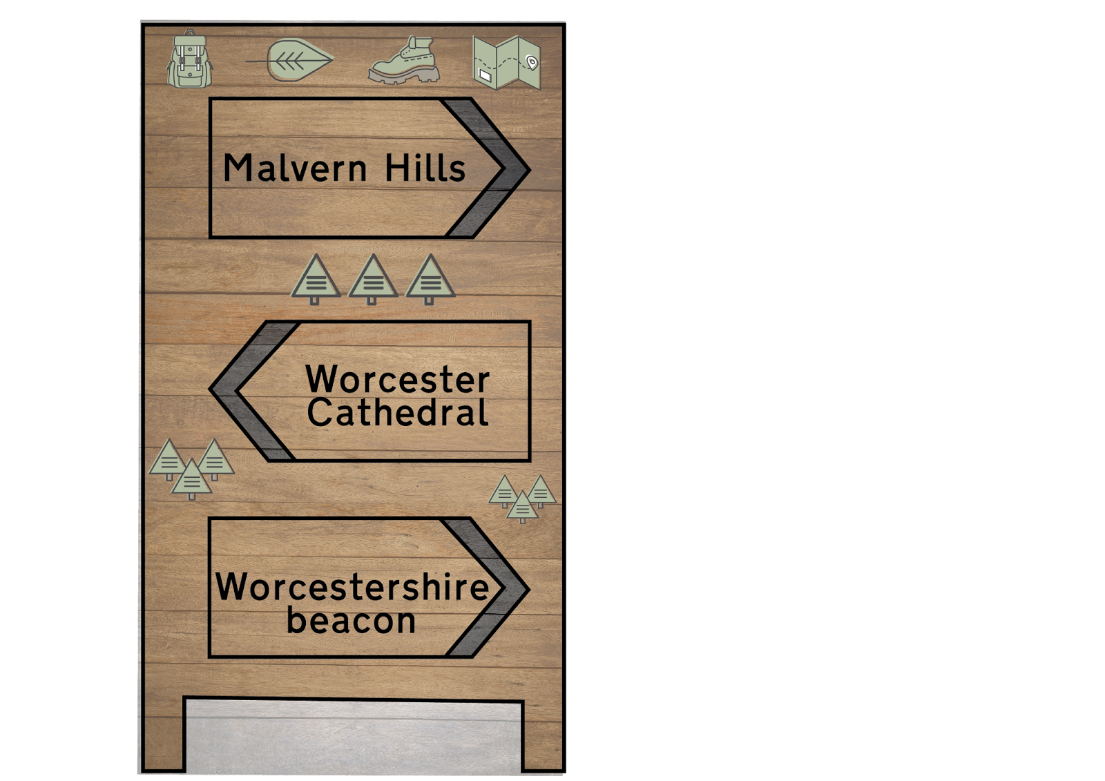 sign post and info board