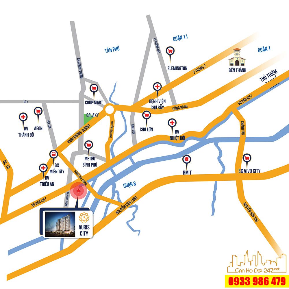 Vị trí dự án Căn hộ Auris City