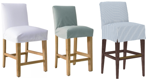 Slipcovered Sofas Chairs For Easy, White Linen Slipcovered Counter Stools