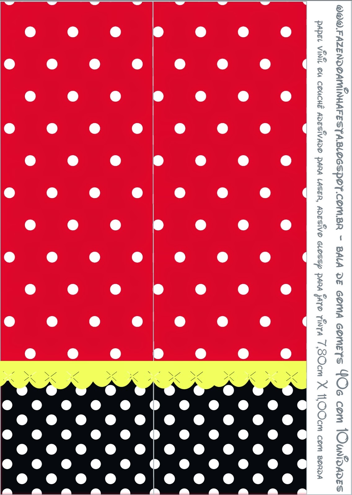 Rojo, Negro y Lunares Blancos: Etiquetas para Candy Bar para Imprimir Gratis. Etiquetas de Rojo, Negro y Lunares Blancos para imprimir gratis.