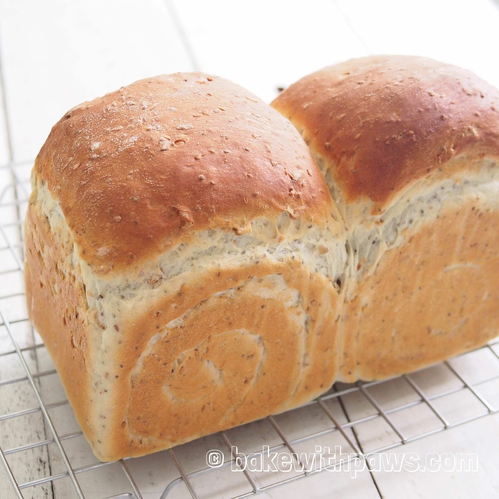 Ultra Soft Sticky Rice Bread with Seeds BAKE WITH PAWS