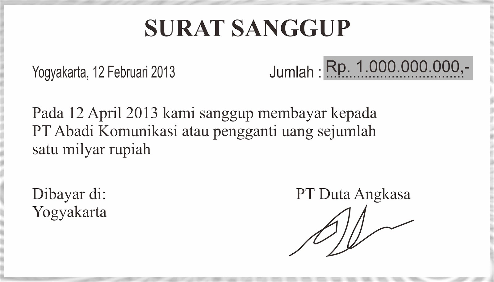 Buatlah Contoh Surat Wesel Nusagates