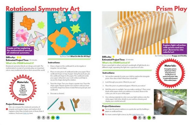 STEAM Kids book- rotational symmetry and prism play