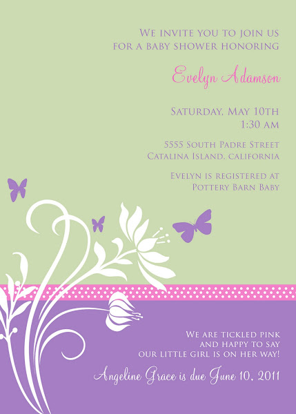 Spring Butterfly Baby Shower Invitation