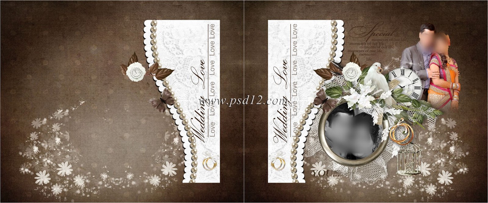 50 best modern wedding album cover psd designs wedding reply card size