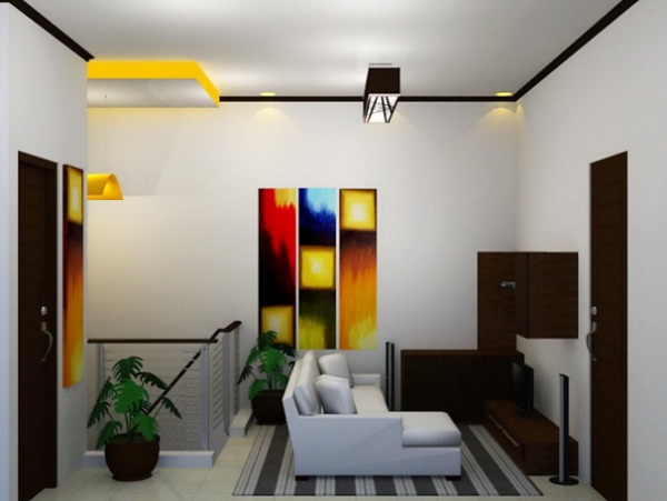 model desain ruang tamu rumah minimalis 2 lantai