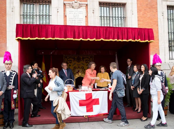 Queen Sofia of Spain attends the Red Cross Fundraising day event (Dia de la Banderita)in Madrid, Spain. 