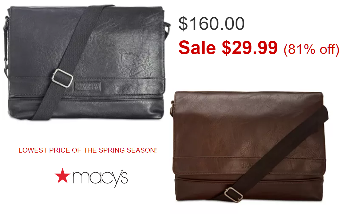 kenneth cole pebbled messenger bag