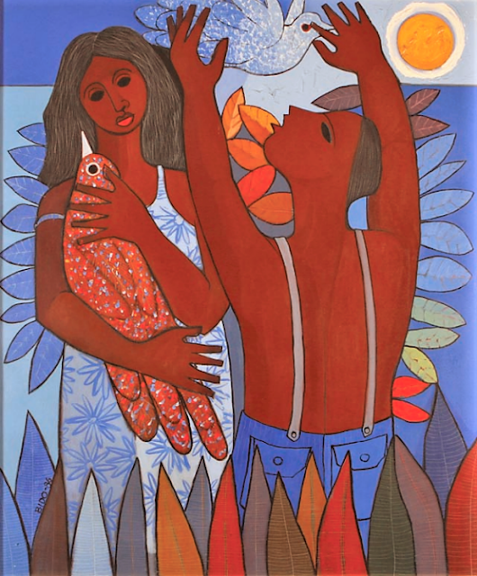 Candido Bido - Adam and Eve, acrylic on canvas, 1986