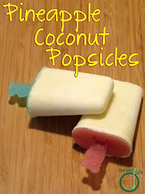 Morsels of Life - Pineapple Coconut Popsicles - Sweet pineapple chunks blended together with creamy coconut milk and frozen into refreshing pineapple coconut popsicles.