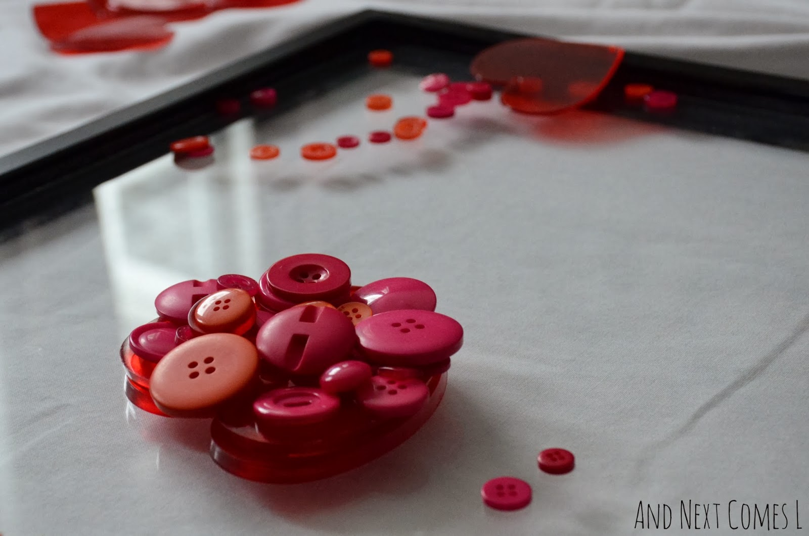 Playing with loose parts - a Valentine's Day activity