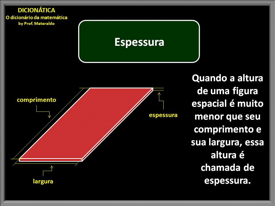 DICIONÁTICA O dicionário da matemática Espessura
