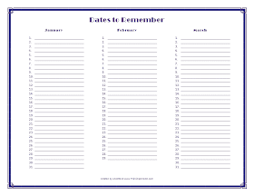 This Simple Home: Dates to Remember and Monthly To-Do Printables {Free}