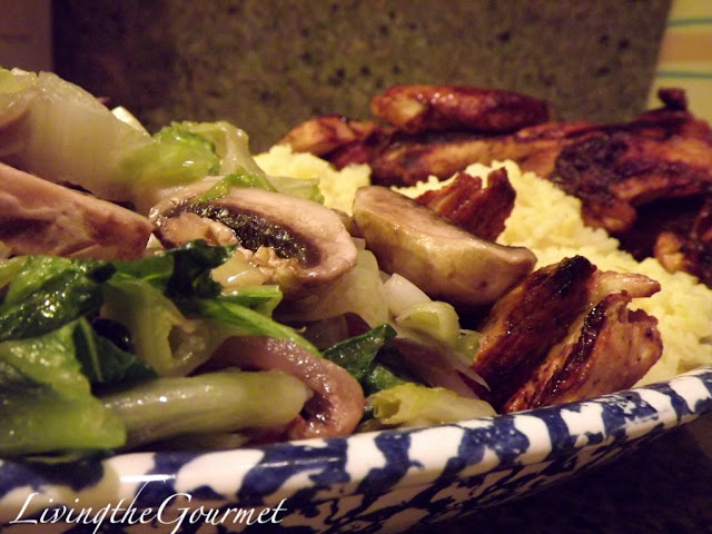 grilled chicken with warm romaine salad & rice!!!