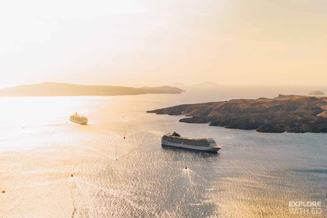 The volcanic bay of Santorini