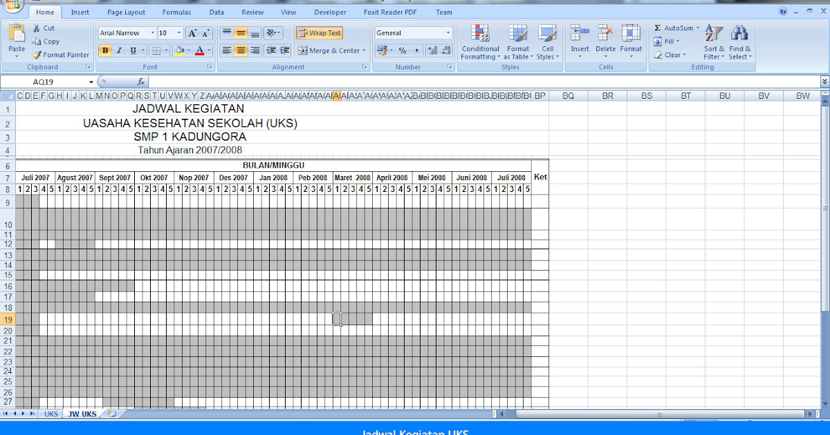 Contoh Program Kerja dan Jadwal Usaha Kesehatan Sekolah