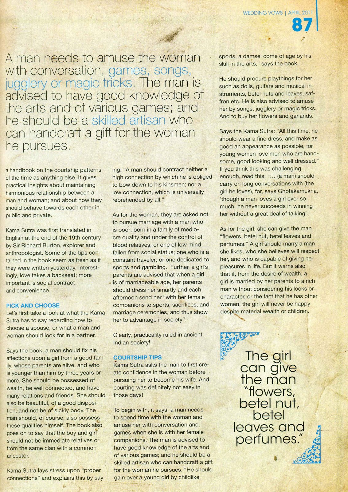 Indian Culture And Society More Then Sex From Wedding Vows Magazine Issue 2 April 2011