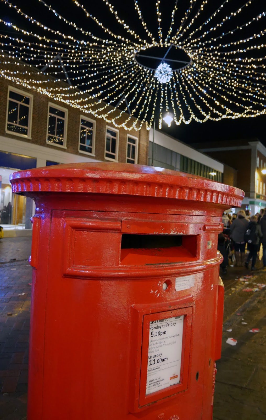 Christmas lights on Rose Lane, Canterbury