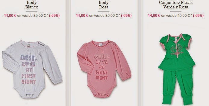 Ejemplos de ropa para bebés de Diesel Kids Ropa para bebés de Diesel Kids
