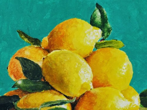 lemons in acrylic
