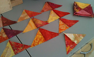Quarter Square Triangles  batik fabric