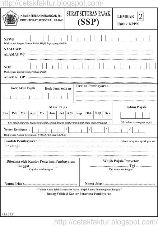 Percetakan Nota Faktur Jatake Tangerang: Jual Form SSP