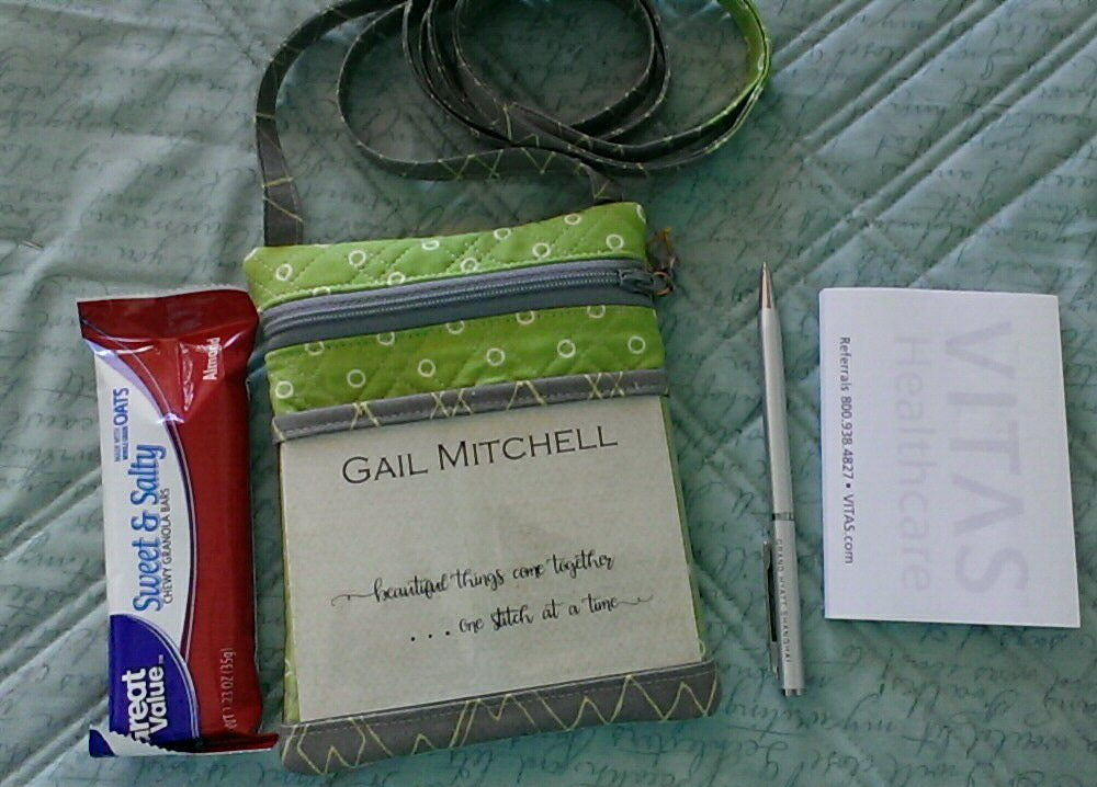Quilt, Knit, Run, Sew Cross Body Name tag/Badge Holder