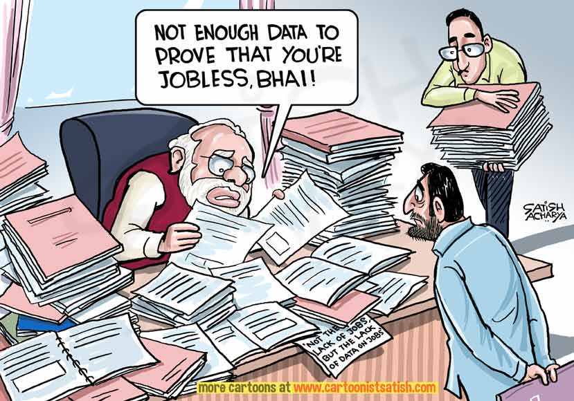 World of an Indian cartoonist!: There's no lack of jobs, but lack of data  on jobs- PM Modi