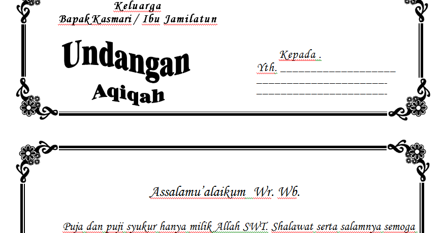 4700 Koleksi Contoh Cover Undangan Aqiqah Terbaik Gratis Contoh Undangan