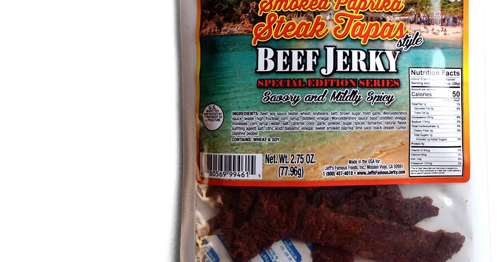 Jeff's Famous Jerky Smoked Paprika Steak Tapas Beef Jerky Reviews
