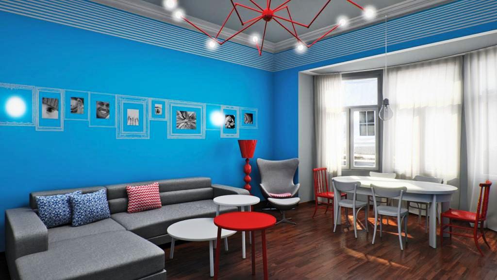 غـــرف معيشــه باللـــون الأزرق خيــااااااااااااال حكــاوينـــا