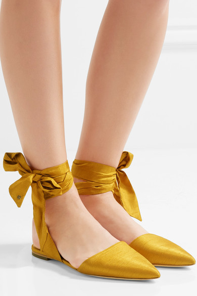 satin pointed toe flats
