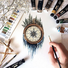 08-Compass-Waterfall-Tiny-Watercolors-Compasses-Light-Bulbs-and-Trees-www-designstack-co