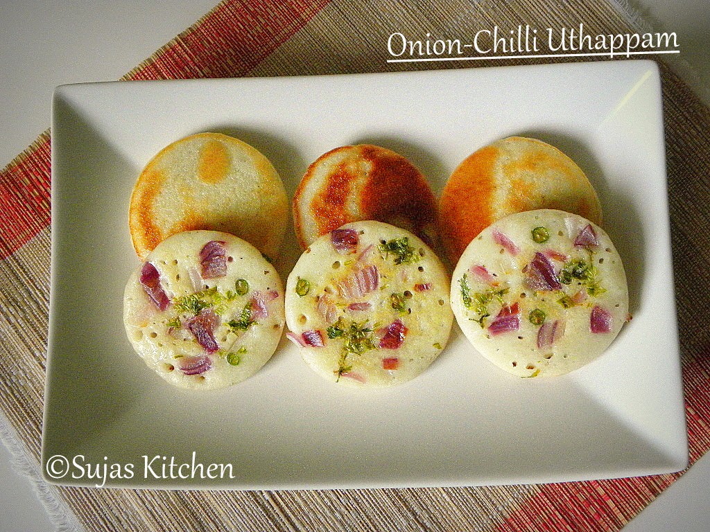 Onion Uthappam, Onion-Chilli Uthappam, Oothappam, Uthappam Batter