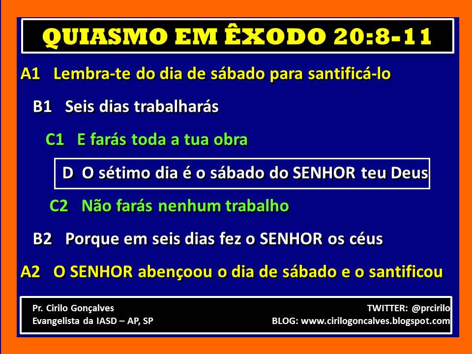 Pr. Cirilo Gonçalves QUIASMO EM ÊXODO