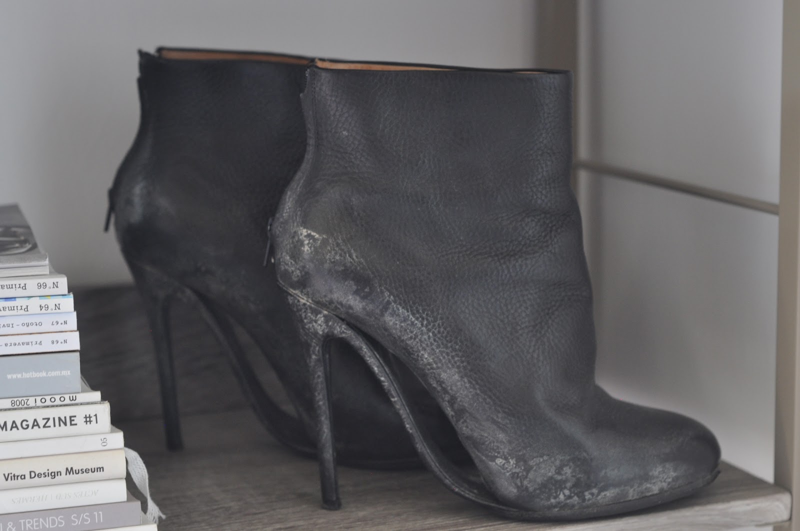 maison margiela distressed boots