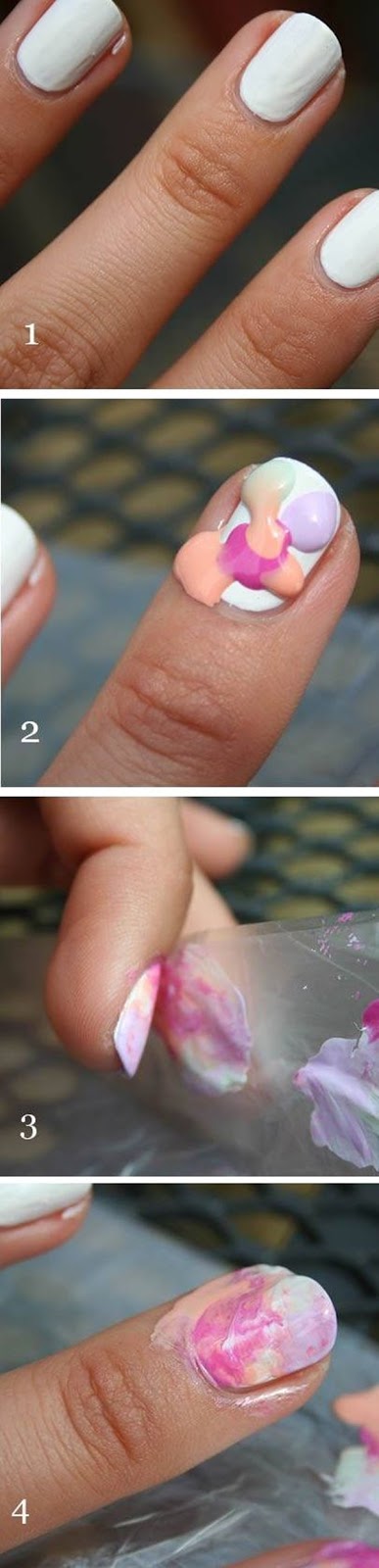 Como fazer unhas marmorizadas sem usar água